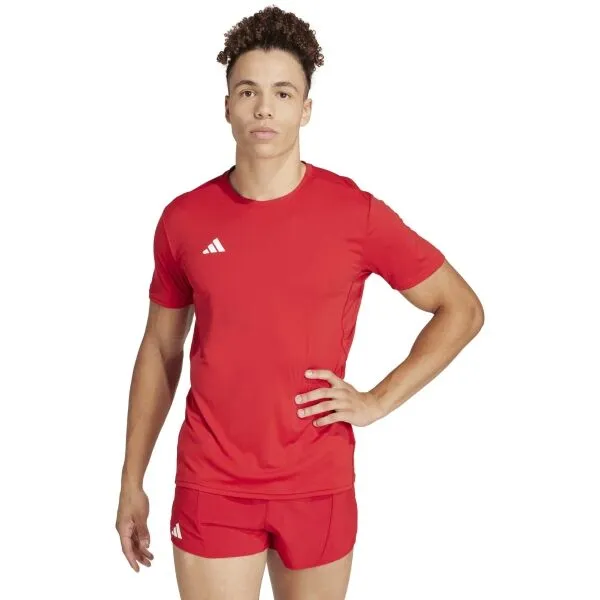 adidas ADIZERO ESSENTIALS TEE Pánske bežecké tričko, červená, veľkosť XXS