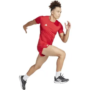 adidas ADIZERO ESSENTIALS TEE Pánske bežecké tričko, červená, veľkosť XXS