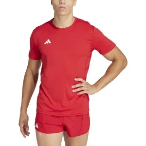 adidas ADIZERO ESSENTIALS TEE Pánske bežecké tričko, červená, veľkosť XXS