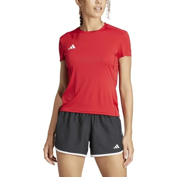 adidas ADIZERO ESSENTIALS TEE W Dámske bežecké tričko, červená, veľkosť