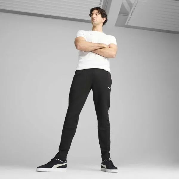 Puma TEAMEVOSTRIPE PANTS Pánske tepláky, čierna, veľkosť