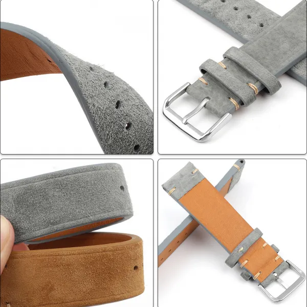 BStrap Suede Leather remienok na Garmin Venu 2 Plus, brown (SSG020C0209)