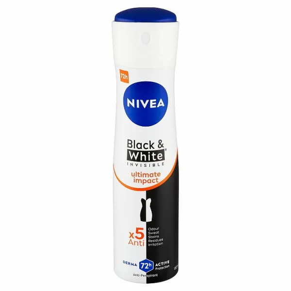 Nivea Black & White Invisible Ultimate Impact sprej antiperspirant 150 ml