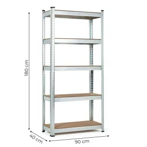 DomTextilu Stabilnýkovovýúložnýregáls5policami180x90x40 46731
