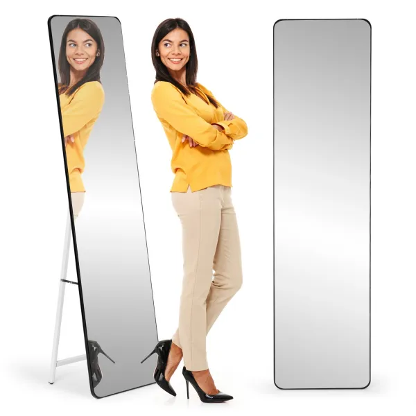 MODERNHOME Volně stojící zrcadlo DUO 148 cm černé