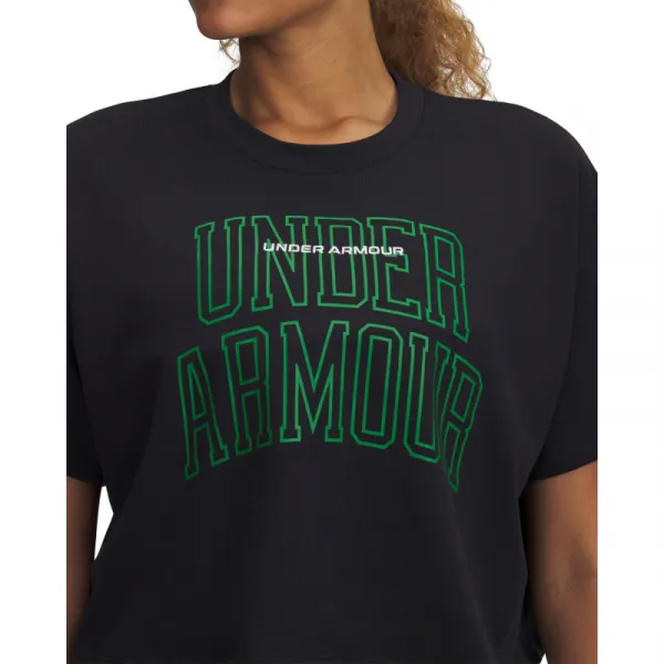 Dámske tričko s krátkym rukávom UNDER ARMOUR UA W VARSITY MIX HW SS CROP-BLK