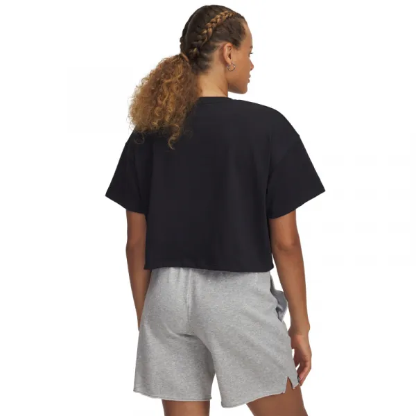 Dámske tričko s krátkym rukávom UNDER ARMOUR UA W VARSITY MIX HW SS CROP-BLK