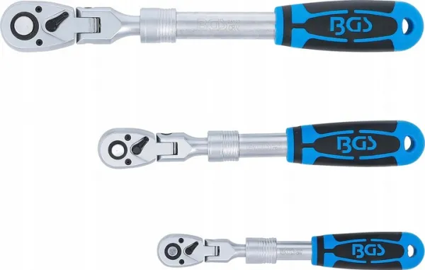 BGS Technics Račne 1/4", 3/8", 1/2", prepínacie, teleskopické, kĺbové, 3 diely, BGS 25128