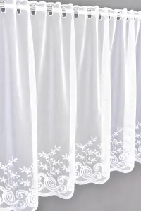 Záclona dreher mira, Biela zabudka a vlnová vitráž, biela 60 cm