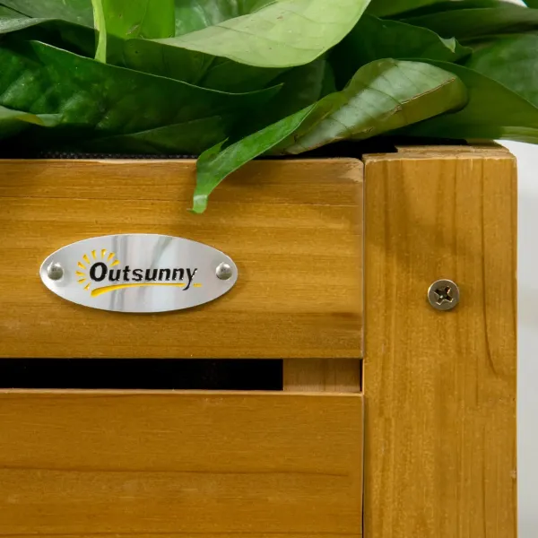 Outsunny Vyvýšený záhon se sklopnou deskou, dřevěný