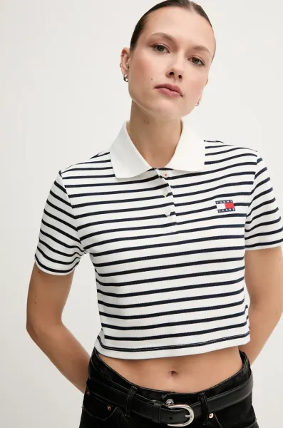Tommy Jeans polo tričko dámske bavlnené s elastanom
