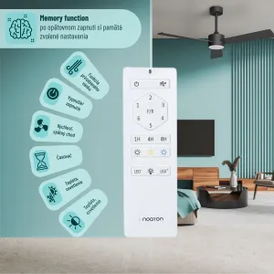 Noaton 13132BBD Lepus, biela a svetlo hnedá, stropný ventilátor so svetlomm