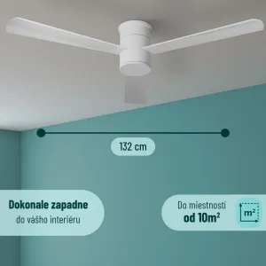 Noaton 15132WW Zoya, biela, stropný ventilátor so svetlom