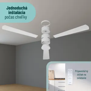 Noaton 15132WW Zoya, biela, stropný ventilátor so svetlom