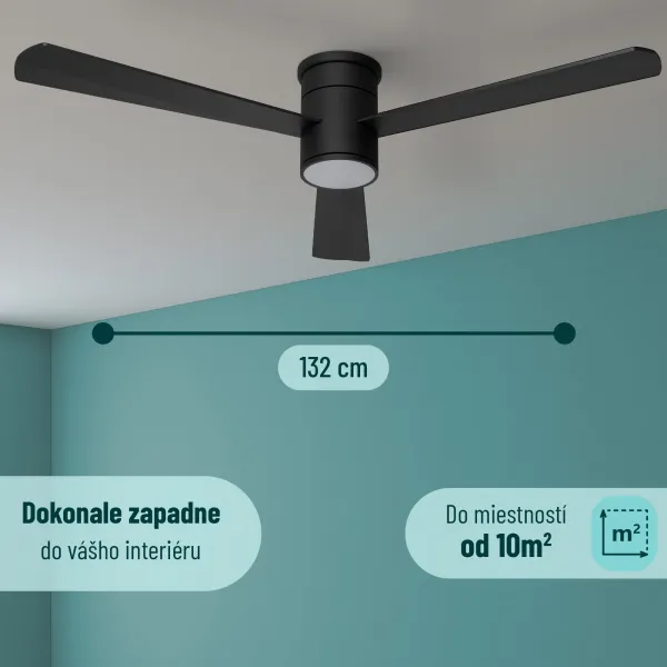 Noaton 15132BB Zoya, biela, stropný ventilátor so svetlom