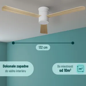 Noaton 15132WL Zoya, biela, stropný ventilátor so svetlom
