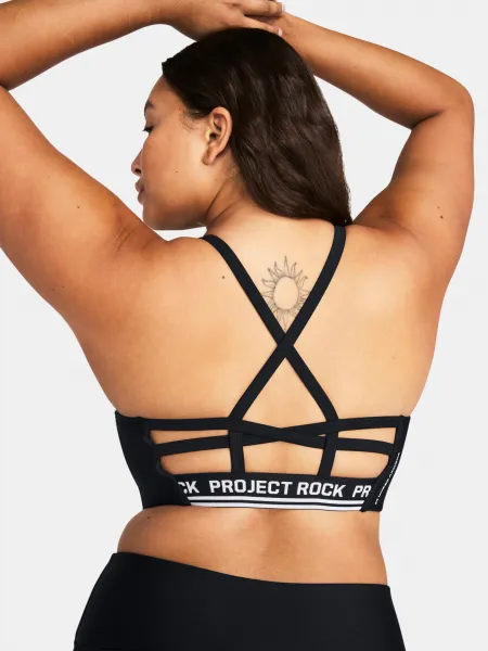 Čierna dámska športová podprsenka Under Armour Project Rock All Train Crsbck