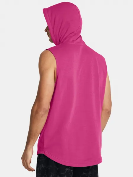 Ružová pánska mikina bez rukávov Under Armour Project Rock Fleece Payoff Sleeveless