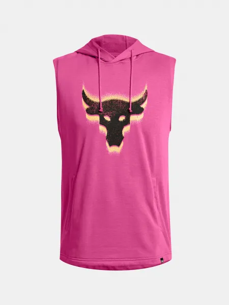 Ružová pánska mikina bez rukávov Under Armour Project Rock Fleece Payoff Sleeveless