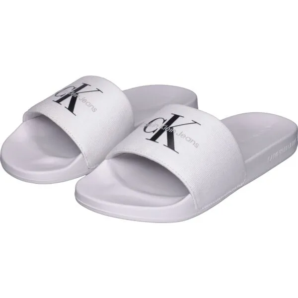 Calvin Klein SLIDE MONOGRAM CV Pánske šľapky, biela, veľkosť