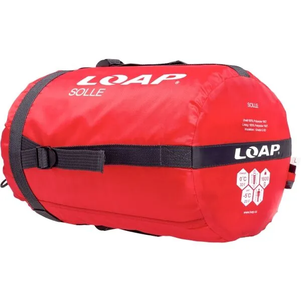 LOAP SOLLE Spací vak, červená, veľkosť 220 cm - ľavy zips