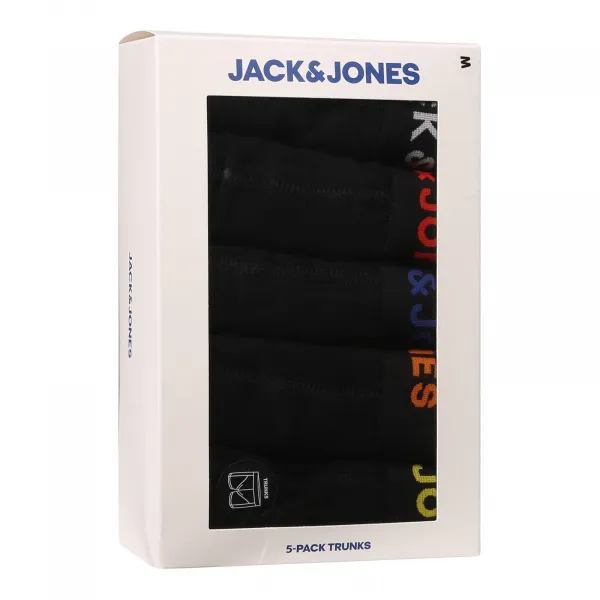 5PACK pánske boxerky Jack and Jones čierné (12167028-BLK/BLK) M, trenky