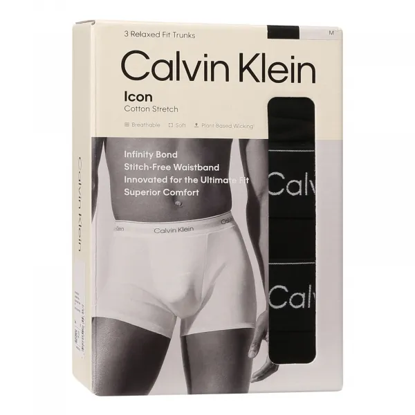 3PACK pánske boxerky Calvin Klein čierné (NB4286-TM6) M, trenky