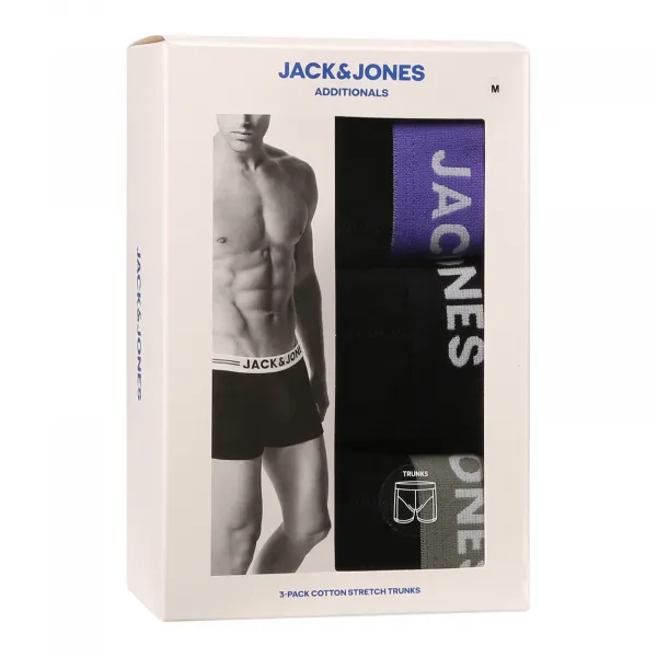 3PACK pánske boxerky Jack and Jones čierne (12268482) L, trenky