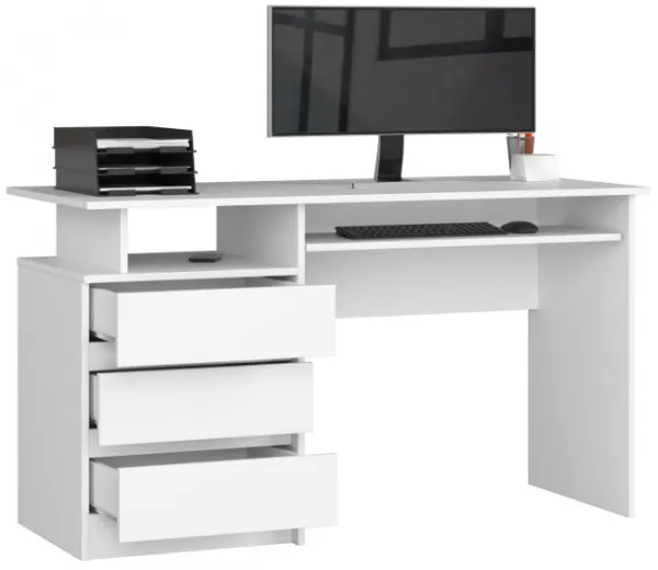 Ak furniture Volně stojící psací stůl CLP 135 cm bílý