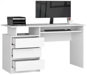 Ak furniture Volně stojící psací stůl CLP 135 cm bílý