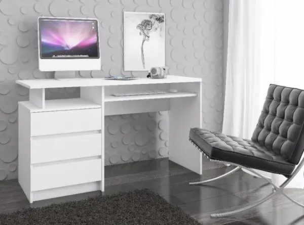 Ak furniture Volně stojící psací stůl CLP 135 cm bílý