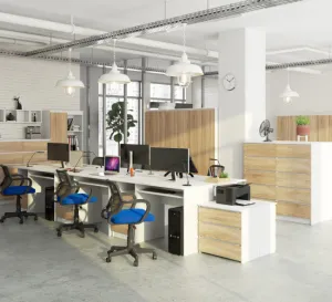 Ak furniture Volně stojící psací stůl CLP 135 cm bílý/dub sonoma