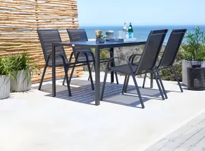 MultiGarden Sada 4 ks zahradních židlí BLOCK černá