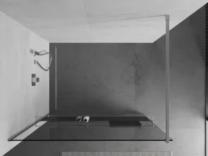 MEXEN/S - Kioto+ Sprchová zástena WALK-IN s poličkou a držiakom uterákov 105 x 200, transparent, chróm 800-105-121-01-00