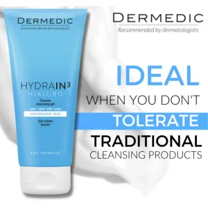 Dermedic Hydrain3 Hialuro krémový čistiaci gél pre dehydratovanú suchú pleť 200 ml
