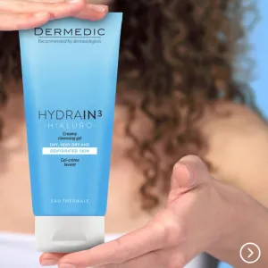 Dermedic Hydrain3 Hialuro krémový čistiaci gél pre dehydratovanú suchú pleť 200 ml
