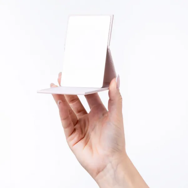 Notino Mirrors Compact Mirror kozmetické zrkadielko Leatherette Beige 1 ks