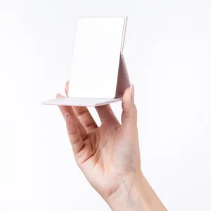 Notino Mirrors Compact Mirror kozmetické zrkadielko Leatherette Beige 1 ks
