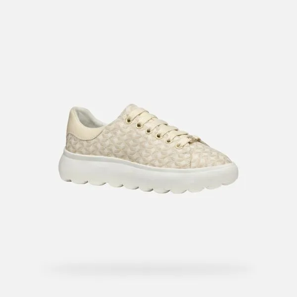 Cream women's sneakers Geox Spherica EC4.1 - Women's