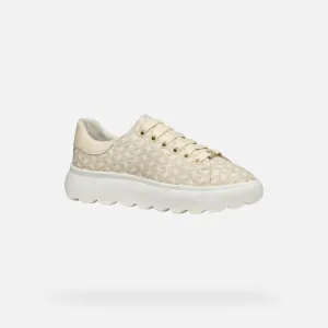 Cream women's sneakers Geox Spherica EC4.1 - Women's