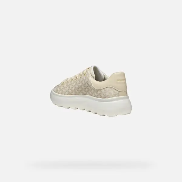 Cream women's sneakers Geox Spherica EC4.1 - Women's