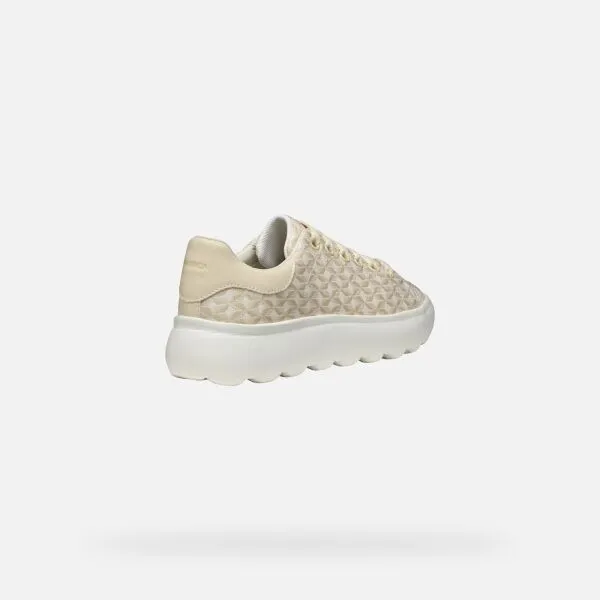 Cream women's sneakers Geox Spherica EC4.1 - Women's