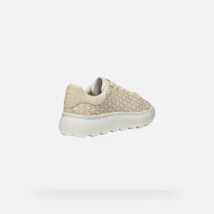 Cream women's sneakers Geox Spherica EC4.1 - Women's