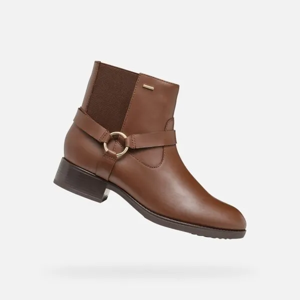 Brown women's ankle boots Geox Felicity ABX - Women's