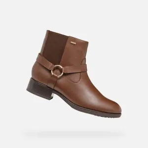 Brown women's ankle boots Geox Felicity ABX - Women's