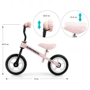 Detský balančný bicykel Milly Mally Dragon pink
