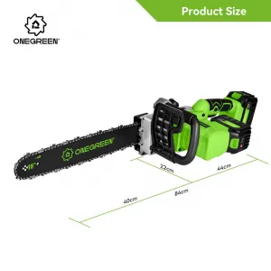 OneVan / OneGreen ONEGREEN / OneVan Najsilnejšia v ponuke, silná výkonná píla 8000W 16-palcová 40cm bezuhlíková elektrická reťazová píla.Vhodné pre batériu MAKITA 18V + rezervná reťaz v cene. Výkonné 21V  928Vf 6Ah 2 batérie