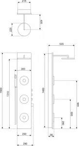 KERRA - Sprchový panel s hydromasážou Tore (čierny) 5907548105516