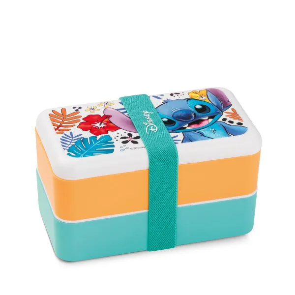 Egan Svačinový box Stitch, dvoupatrový s příborem