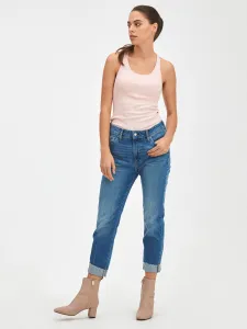 Modré dámské džíny GAP Mid rise universal slim boyfriend jeans
